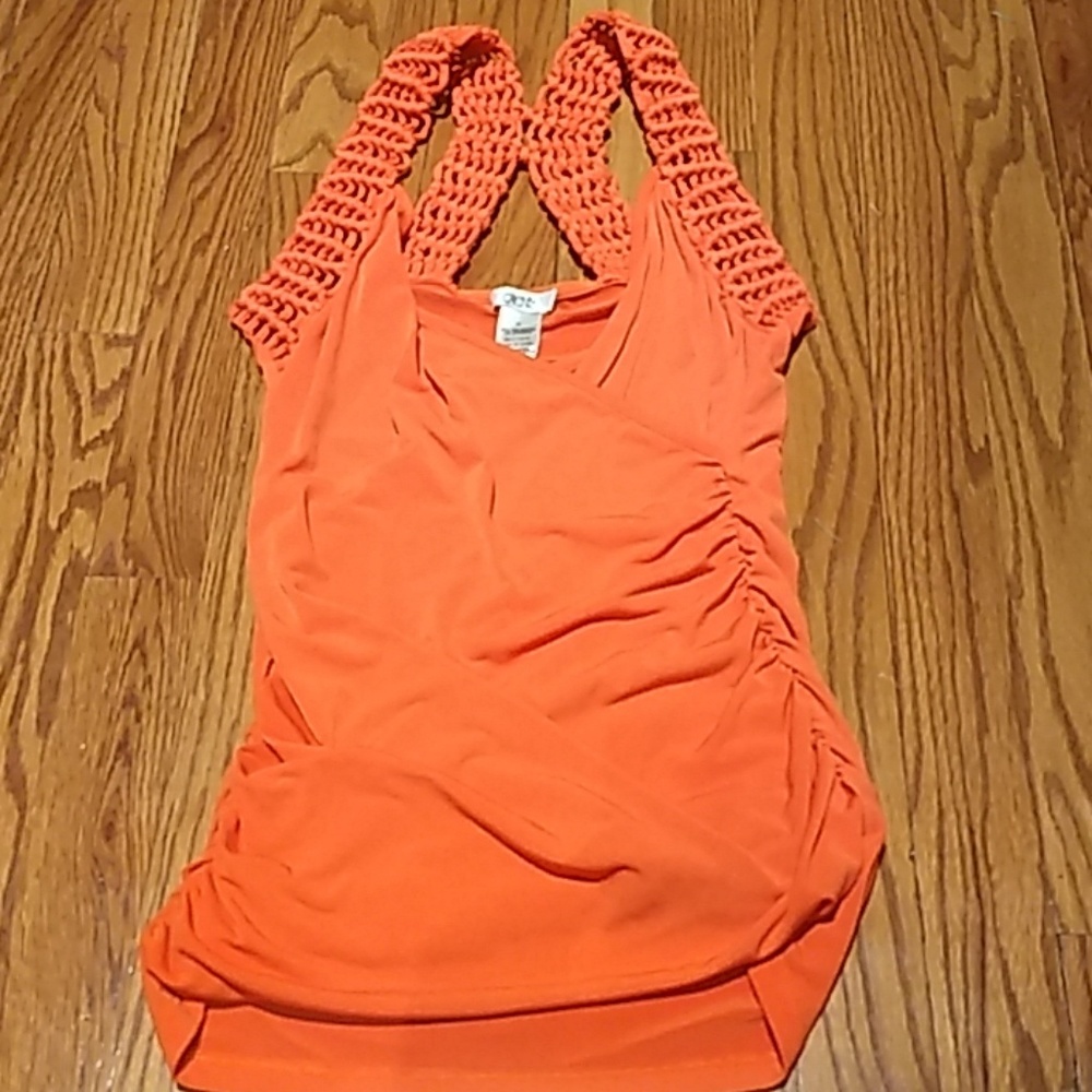 Cache Sleeveless orange top